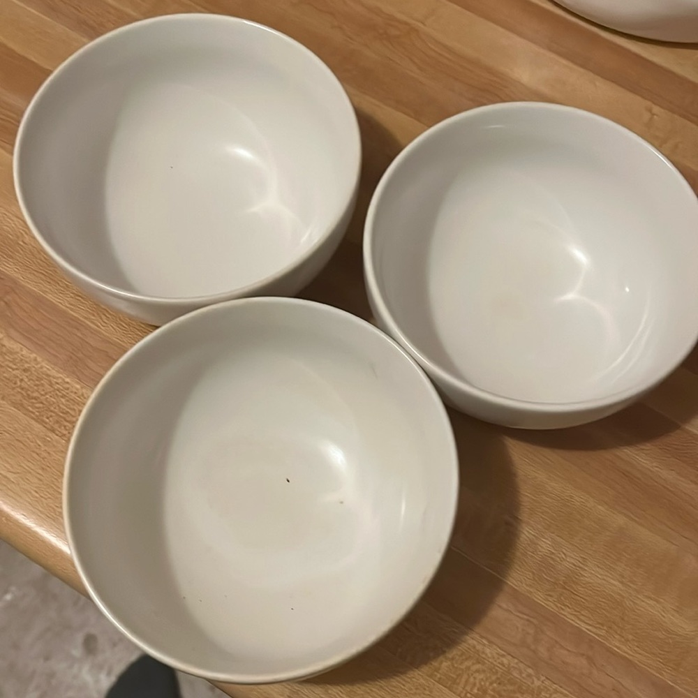 3 White Porcelain bowls